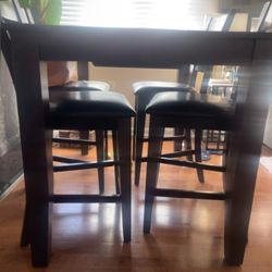 Solid Wood Table and 4 Chairs
