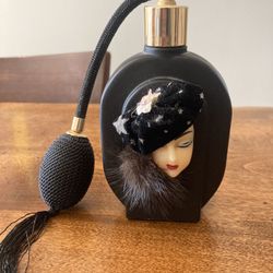 Beautiful Vintage Glass Perfume Spray Bottle.