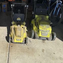 2 Ryobi Lawn Mowers (needs new Battery)