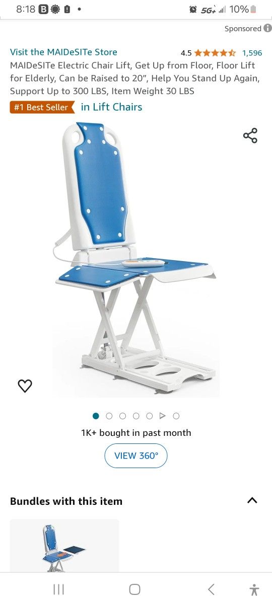MAIDeSITe Electric Chair Lift, Get Up from Floor, Floor Lift for Elderly, Can be Raised to 20”, Help You Stand Up Again, Support Up to 300 LBS, Item W