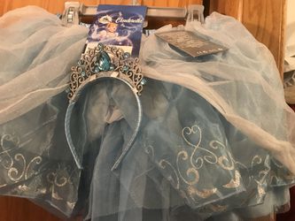 Disney Authentic Cinderella Tutu Set w/ Headband Tween set Size 11/12