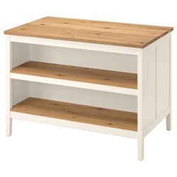 Kitchen Island Table Shelf White Oak Ikea $600+ 