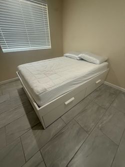 Full bed frame and mattress