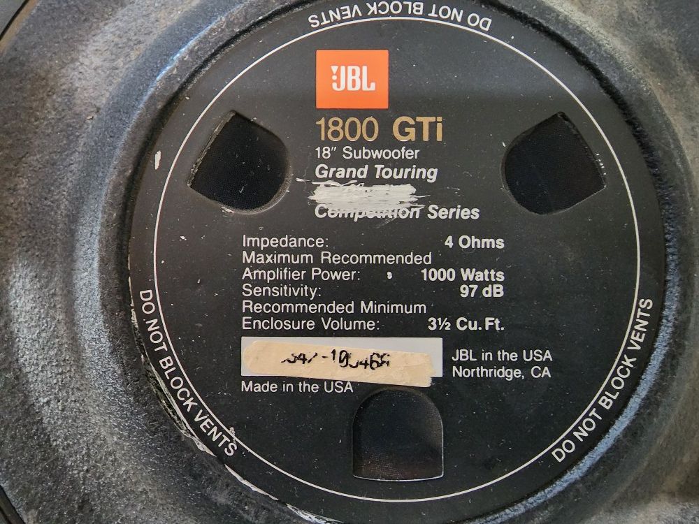 For two 18" JBL 1800 GTi for Sale in Moreno Valley, CA - OfferUp