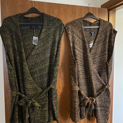 Christina Ehrlich; Two Wrap Front Style Sweater Vest w/ Belt 3XL
