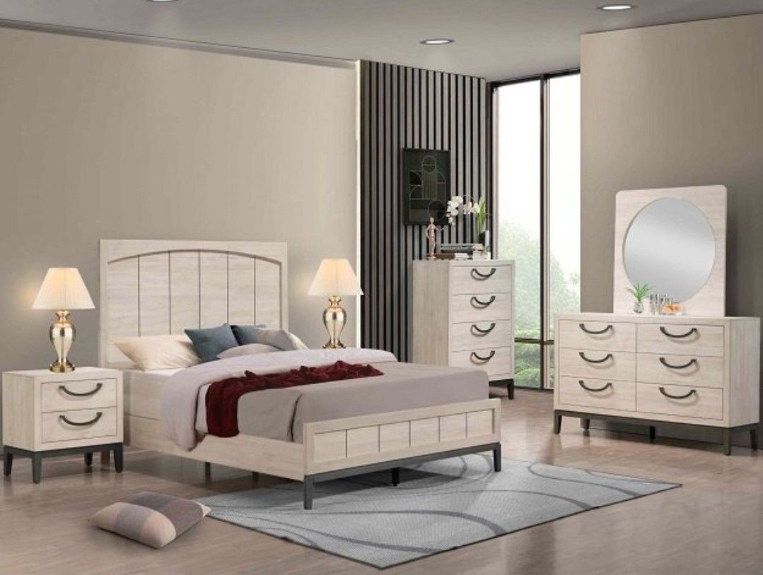 NEW 4pc Bedroom Set BED, DRESSER, MIRROR, NIGHT STAND King/Queen $10 DOWN