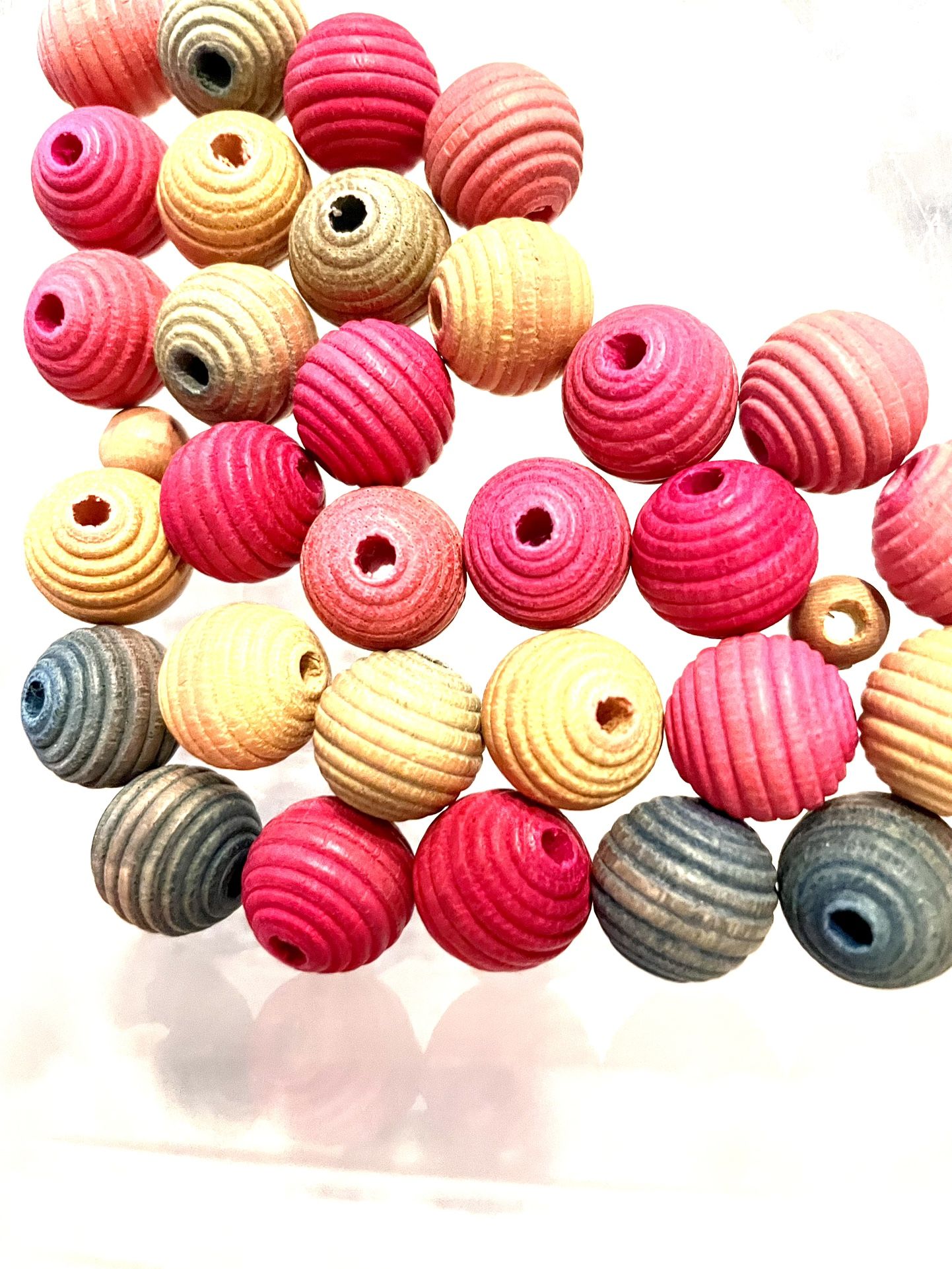 Lot Of Multicolored Wooden Beads