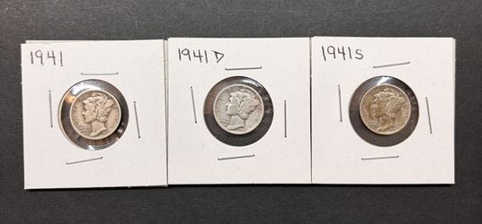 Mint Set of WWII Silver Mercury Dimes