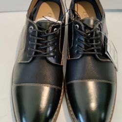 Chaps Men’s Black Daywear Oxford Shoes Size 8 – Synthetic Upper, Lace-Up, Comfort Foam Insoles