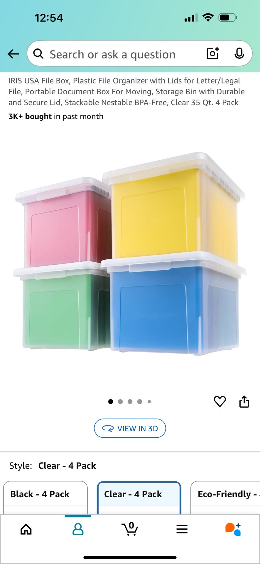 IRIS USA Letter/Legal File Tote Box, 4 Pack, BPA-Free Plastic Storage Bin Tote Organizer With Durable And Secure Latching Lid, Stackable And Nestable,