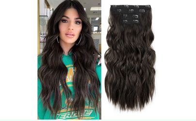 Dark Brown Wavy Clip-In Hair Extensions