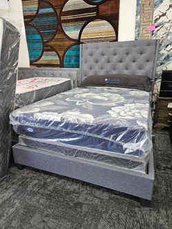 New stock special gray queen bed frame only special