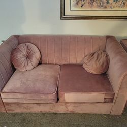 Pink Velvet Loveseats