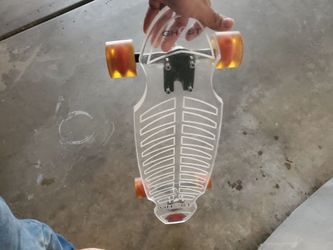 Acrylic longboard with light up wheels