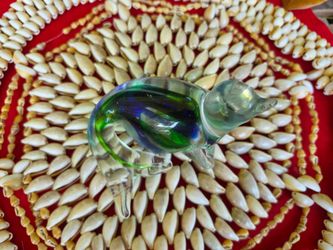 Vintage  Style Hand Blown Art Glass Seal , Art Glass Paperweight