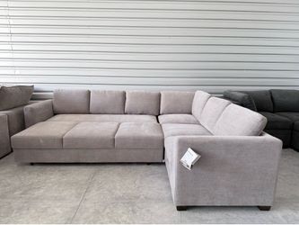 Thomasville Caler Convertible Sleeper Sectional Sofa with Storage, Gray
