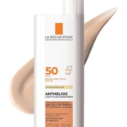 La Roche-Posay Anthelios Sunscreen SPF 50, Ultra-Light Fluid Broad Spectrum SPF 50, Face Sunscreen with Titanium Dioxide Mineral, Lightweight & Fast-A