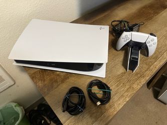 Digital PlayStation with controller cables & charging port