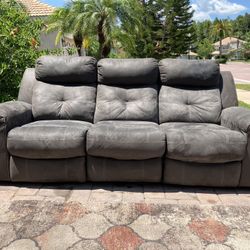 Sofa King Comfortable Gently Used Dark Recliner Sofa For Sale! Free Local Delivery!