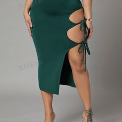 Tie Side Pencil Skirt 