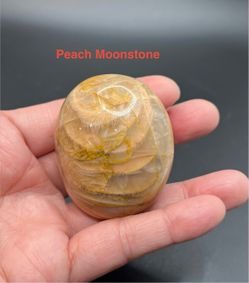 Peach Moonstone Genuine Palm Stone from Madagascar 88g