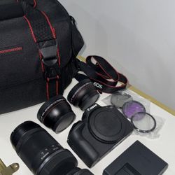 Canon EOS R50 Mirrorless Camera kit with 2 Lenses - 18-45mm and 55-210mm Lenses (Black)