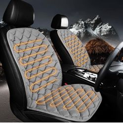 Driver and Passenger Car Seat Cushion Comfortable Seat Cover for Cars Trucks SUV Van Full Back and Seat Cushion-Gray