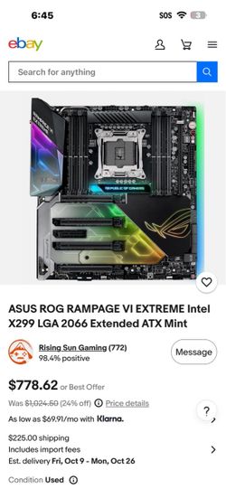 ASUS ROG Rampage VI Extreme X299 Motherboard