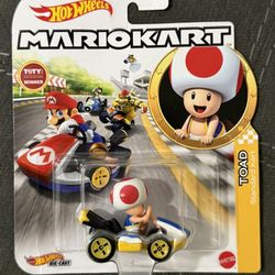 Hot Wheels Mario Kart Toad Standard Kart Die Cast Vehicle 1:64 Scale - New NIB