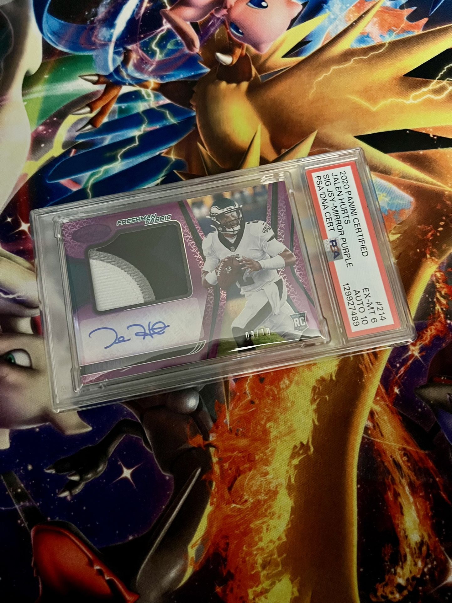 2020 Panini Certified - Freshman Fabric Mirror - Jalen Hurts Rookie AUTO - 3/10 PSA