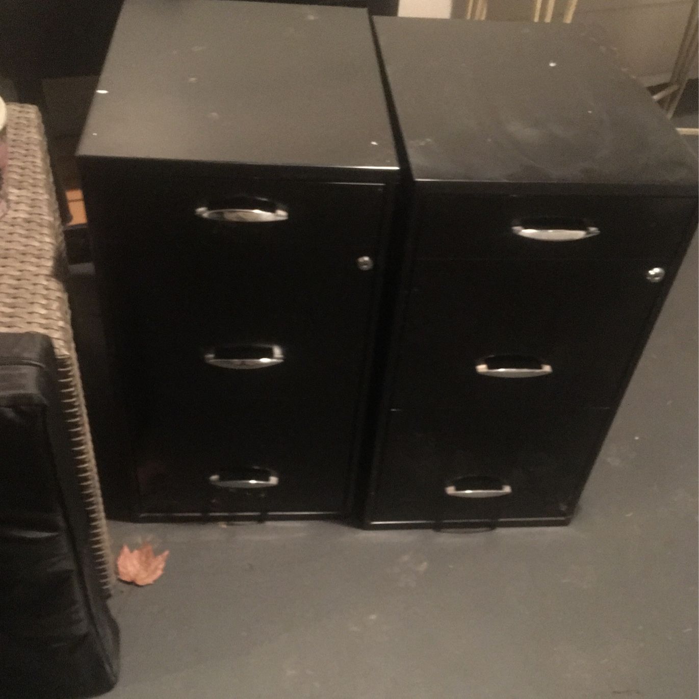 Two filing cabinets