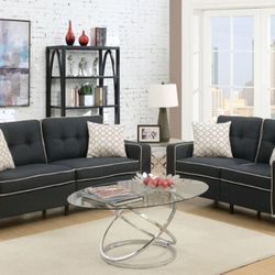 Brand New Black Sofa And Love Seat 