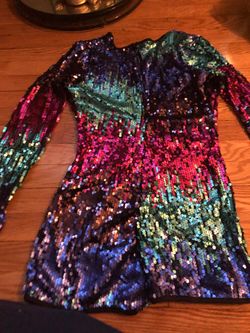 Pretty sequence short outfit can use for dancing or a Halloween costumes