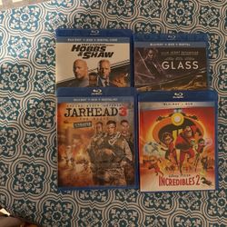 4 Blue Ray DVDs  $5.00 Each