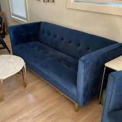 Threshold Faux Velvet Sofa And Matching Chair