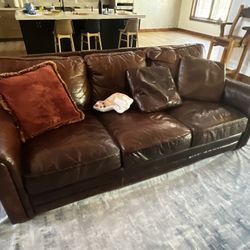 Leather Sofas And Single Chair Recliner