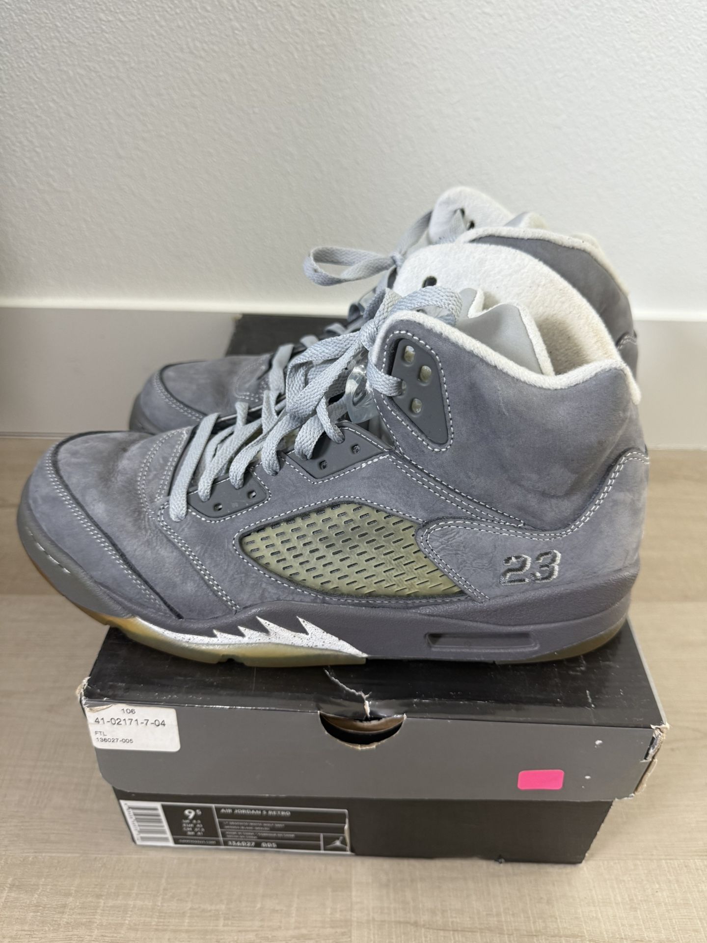Nike Air Jordan 5 Retro Wolf Grey 2011 Sz 9.5