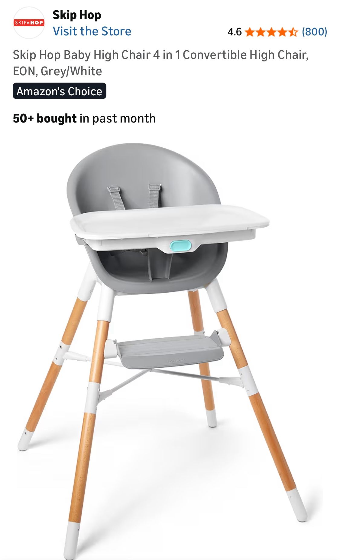 Baby High Chair 4 In 1 Convertible High Chair