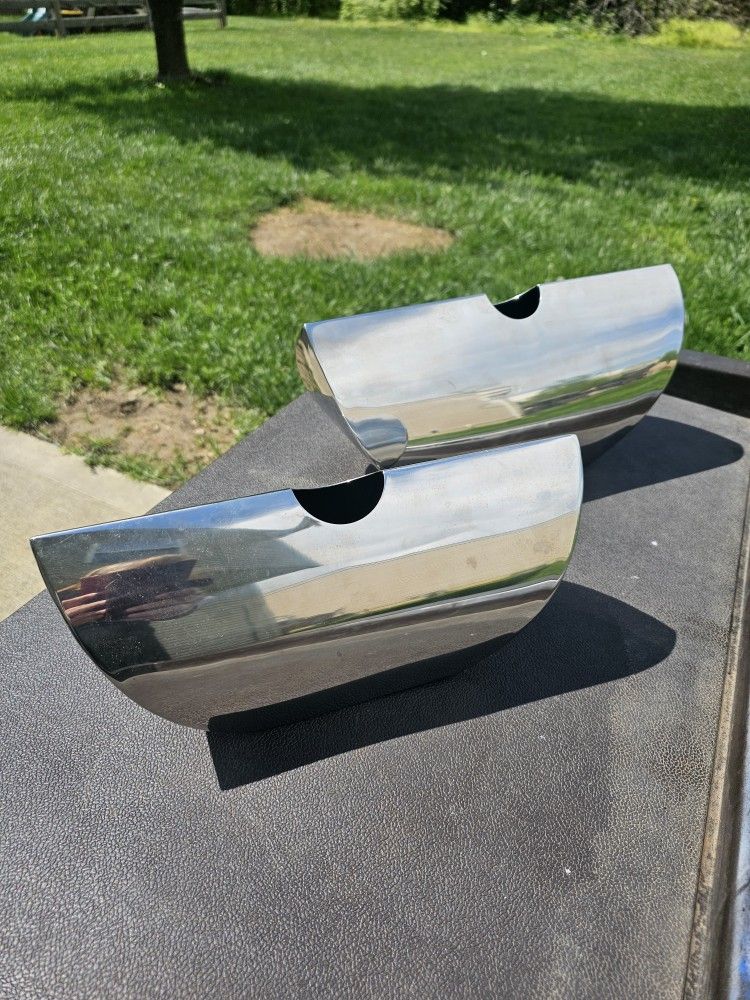 $45.00 - (2) Art Deco/Modern "Statement Accents"!  Made In India By RIADO!  Heavy/Mirrored Finish - "Like New" Condition 