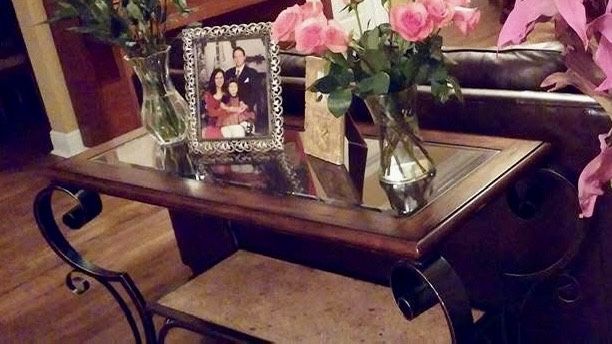 Stunning Bernhardt Estate Console Sofa Entryway Table Wood Iron Stone Carl’s Furniture
