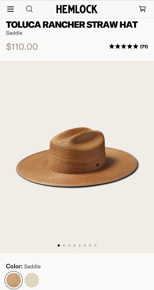 Hemlock Straw hat (Med) Unisex