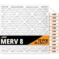20x20x1 Air Filter MERV 8 MPR 600-800, High-Performance Pleated HVAC AC