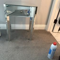 Beautiful Mirrored Bedside Accent Table