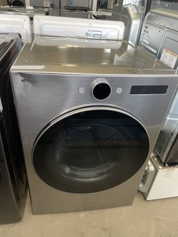 LG Front Load Gas Dryer In Grey 