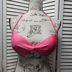 Hot Pink push up bikini top with adjustable hook closure