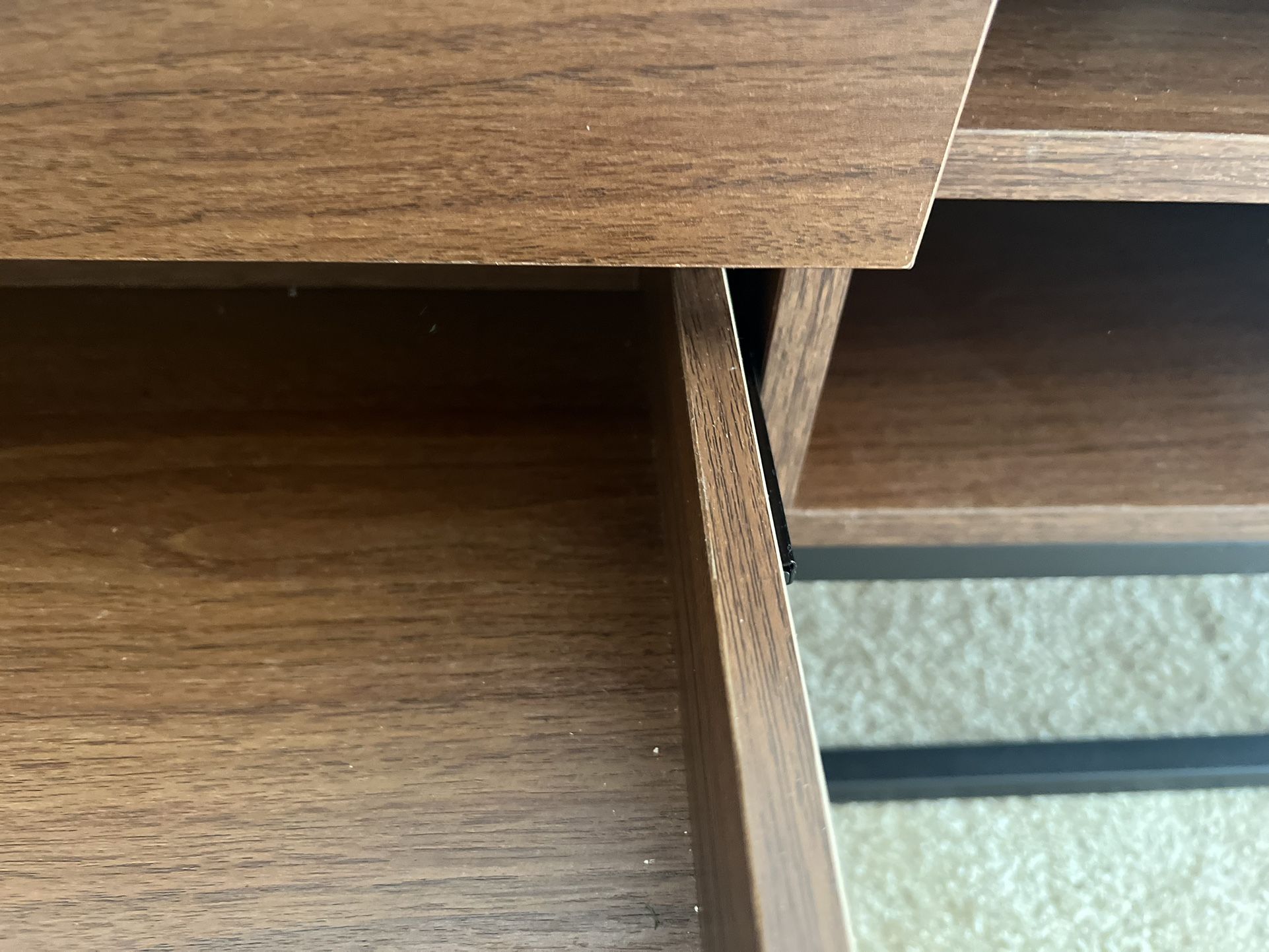 Modern TV Stand Living Room Gaming Storage Furniture with Drawers Cabinet Space Wood & Metal Console