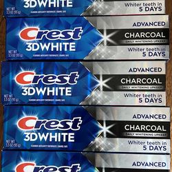 5 Crest 3d White Charcoal Toothpaste, 3.3oz 