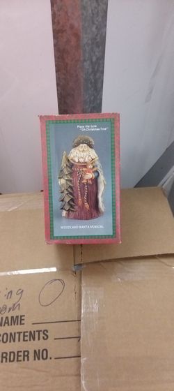Woodland Santa Musical Figurine – Plays "Oh Christmas Tree"