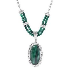 Malachite paper clip chain necklace - 18” - new! 