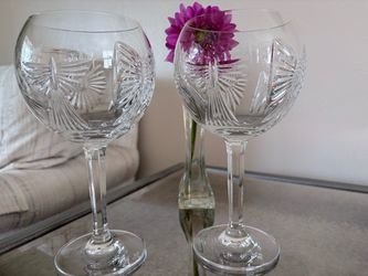 2 Waterford Millennium Crystal Toasting Balloon Goblets (5 symbols)